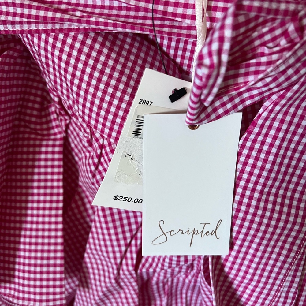 Scripted Gingham Tiered Ruffled Mini Skirt - Picture 8 of 11